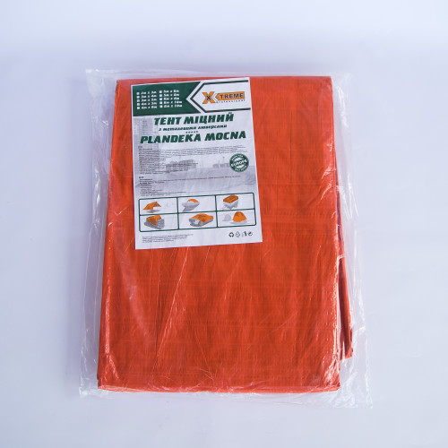 Тент X-TREME 2×3 м двосторонній (помаранчевий/чорний, 100 г/м²) з люверсами